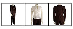 Jones New York 3-piece Twill Multi-stripe Pantsuit with Collar Shirt