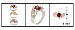 Sterling Silver and 14k Black Hills Gold Gemstone Ring
