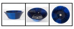 DeNovo Blue Prism Tapered Glass Vessel Sink Set