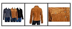 Raffaelo Women's Rhinestone Button Suede Jacket