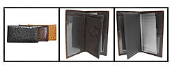 BT Ostritch Print Leather Checkbook Wallet