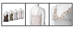 Hot Kiss Women's Lace and Sequin Trim Spaghetti Strap Top
