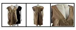 Mlle Gabrielle Women's Double V-neck Smock Dress