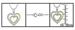 14k Gold 1/3ct TDW Diamond Double Heart Necklace (H-I-J, I1-I2)