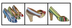 Naughty Monkey Wavelength Striped Peep Toe Pumps