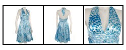 Adrianna Papell Feather Print Charmeuse Halter Dress