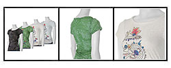 Printed Junior Fashion Tee with Ruching