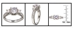 14k White Gold CZ and 1ct TDW Engagement Ring (GH, SI)