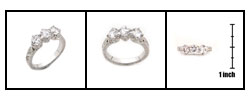 Sterling Silver 3-Stone CZ Ring