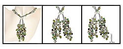 Sterling Silver Peridot and Aventurine Necklace