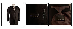 Bill Blass Men's Black Twill 3-button Suit