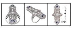 Platinum & 1.5ct Diamond Sapphire Estate Cocktail Ring