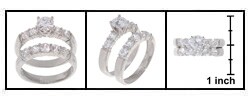 Sterling Silver Two-piece 5 CZ Ring