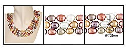 Freshwater Multicolor Rice Pearl Necklace (9 mm)