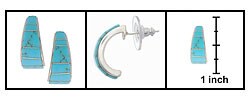 Stelring Silver and Turquoise Inlay Earrings