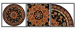 Handmade Black Wool/ Silk Tabriz Rug (4')