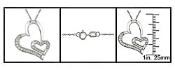 14k Gold 1/4ct TDW Diamond Double Heart Necklace (H-I-J, I1-I2)