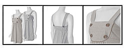 Solemio Women's Striped Four-button Babydoll Jumper