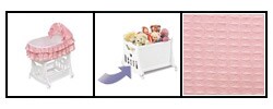 Portable 2-in-1 Pink Waffle Baby Bassinet