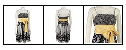 Max & Cleo Crepe Floral Print Dress w/ Yellow Sash