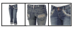 Yakum Junior's Denim Leopard Print Capris