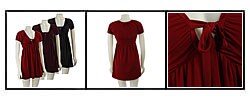 Ruby Women's Shirred Neck Short-sleeve Dress