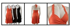 Ruby Women's Shirred Cross-front Halter Dress