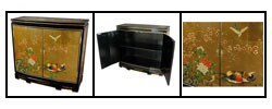 Gold Leaf Slant Front Cabinet (China)