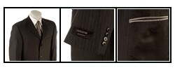 Claiborne Men's Grey Multistripe Athletic Fit Suit
