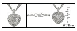 Sterling Silver 1ct TDW Diamond Heart Necklace (J-K, I3)