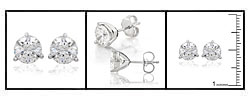 14k Gold 2ct TDW Round Diamond Stud Earrings (G-H, SI3)