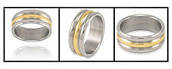Polished Domed Goldplated Stainless Steel Ring
