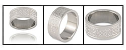 Celtic Knot Brushed Laser Cut Stainless Steel Ring