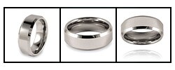 Beveled Edge Polished Tungsten Ring