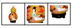 Hand-painted Lady in Summer Garden Gourd (China)