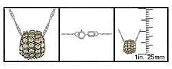 14k Gold 1/2ct TDW Brown Diamond Pave Ball Necklace