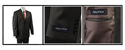 Nautica Men's Grey 2-button Center-vent Wool Suit