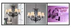 Black Iron 6-light Crystals Chandelier