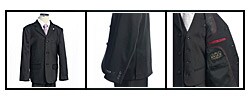 BJK Collections Boy's 5-piece Navy Blue Stripe Suit