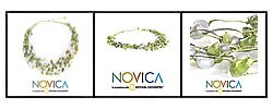 Brass Peridot and Pearl 'Cool Shower' Necklace (5 mm) (Thailand)