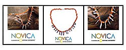 Sterling Silver Carnelian and Pearl 'Obsession' Necklace (India)