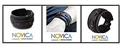 Genuine Leather 'Brown Contrasts' Bracelet (Thailand)