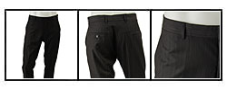 DKNY Men's Black Stripe Flat Front Pants