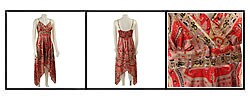 Chaudry Women's Red Print Spaghetti Strap Dress