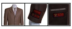 Red Labeled Mantoni Men's Wool 3-button Chestnut Suit