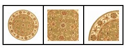 Hand-tufted Traditions Sage/Ivory Wool & Silk Rug (4' Round)