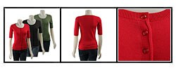 Kersh Women's 1/2-length Sleeve Cardigan