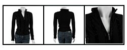 Dolce Cabo Women's Velvet Trim Zip-up Sweater