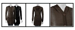 Dolce Cabo Women's Drop-stitch Hooded Duster Sweater