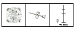 14k White Gold Single Diamond Earring